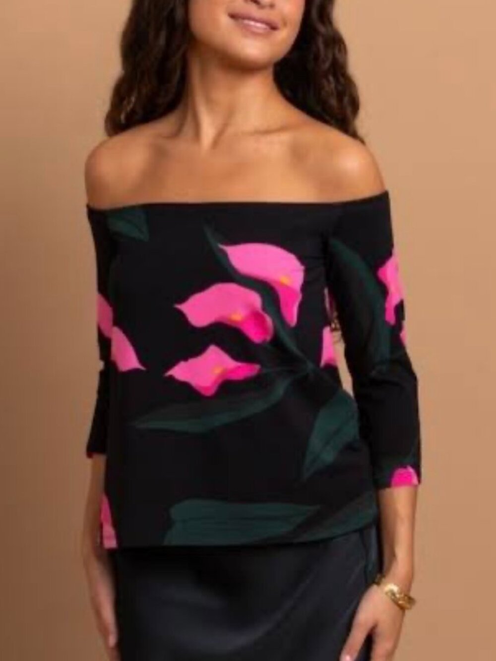 NWT Fighting Eel off the shoulder top Nalu Jasmine Calla Lily sz XS NEW